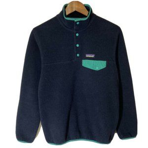 L Patagonia Synchilla Snap-T Fleece Navy Blue Teal